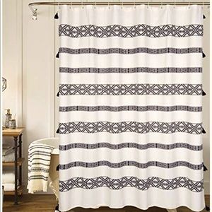 Tassel Fabric Shower Curtain